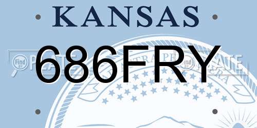 686FRY Kansas License Plate