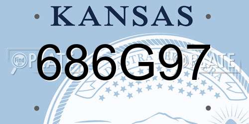 686G97 Kansas License Plate