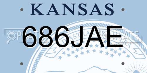 686JAE Kansas License Plate