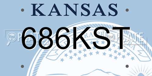686KST Kansas License Plate