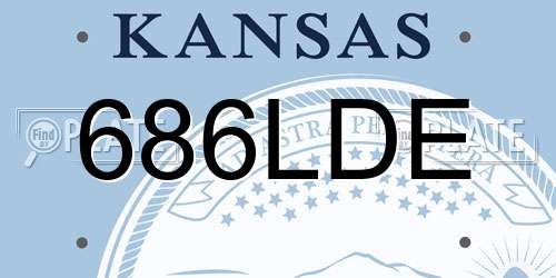 686LDE Kansas License Plate