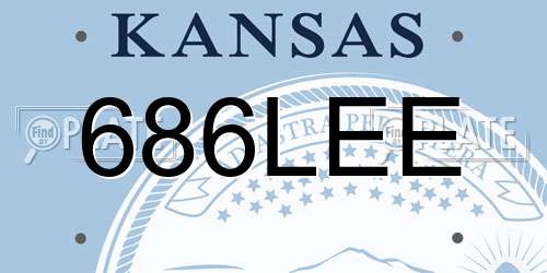 686LEE Kansas License Plate