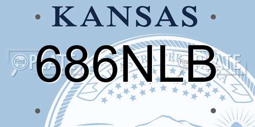 686NLB Kansas License Plate