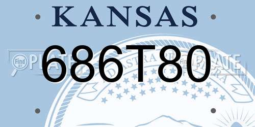 686T80 Kansas License Plate