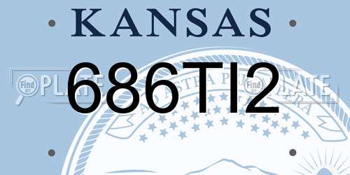 686TI2 Kansas License Plate