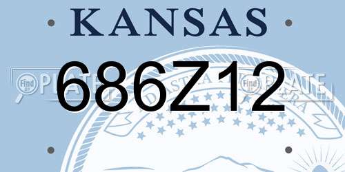 686Z12 Kansas License Plate