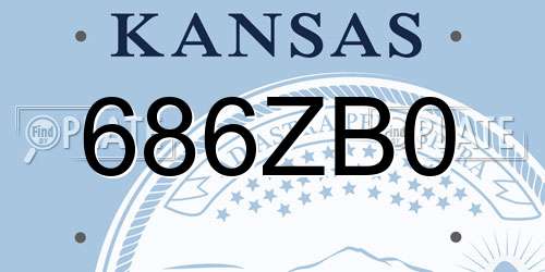 686ZB0 Kansas License Plate