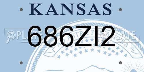 686ZI2 Kansas License Plate