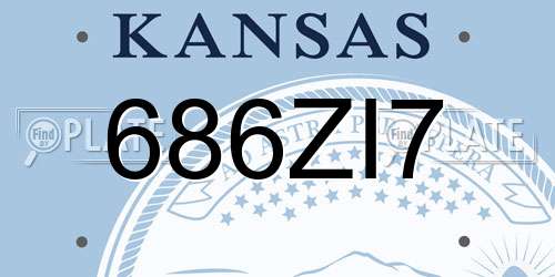 686ZI7 Kansas License Plate