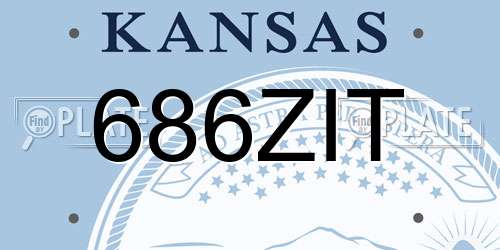 686ZIT Kansas License Plate