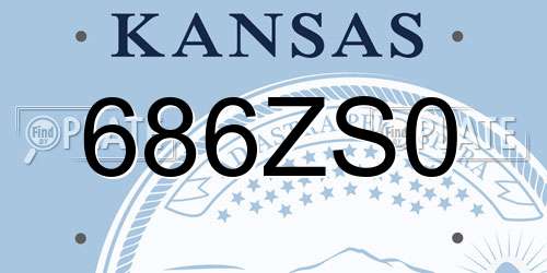 686ZS0 Kansas License Plate