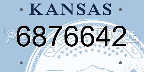 6876642 Kansas License Plate