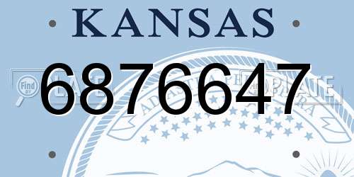 6876647 Kansas License Plate