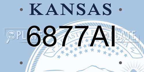 6877AI Kansas License Plate