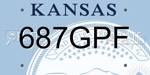 687GPF Kansas License Plate