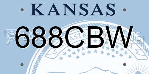 688CBW Kansas License Plate