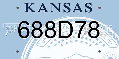 688D78 Kansas License Plate