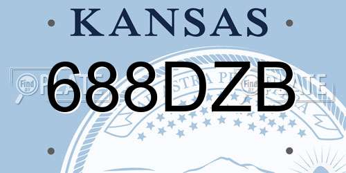 688DZB Kansas License Plate