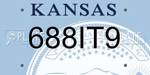 688IT9 Kansas License Plate