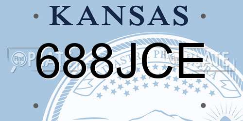 688JCE Kansas License Plate