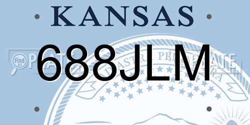 688JLM Kansas License Plate