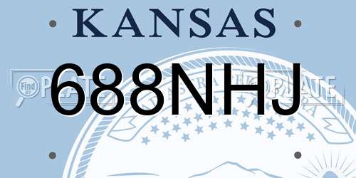 688NHJ Kansas License Plate