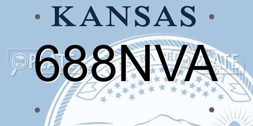 688NVA Kansas License Plate