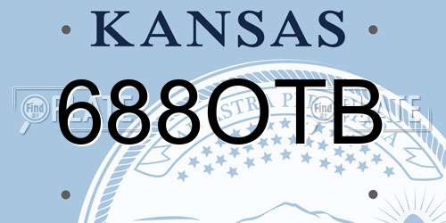 688OTB Kansas License Plate