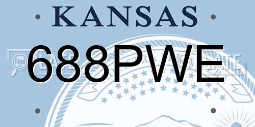 688PWE Kansas License Plate