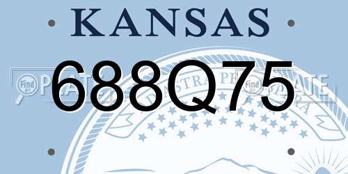 688Q75 Kansas License Plate