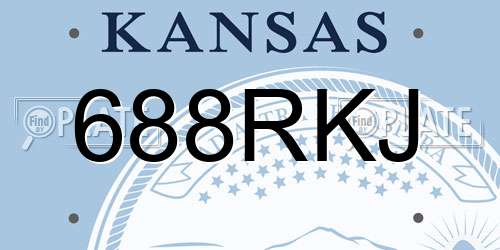 688RKJ Kansas License Plate