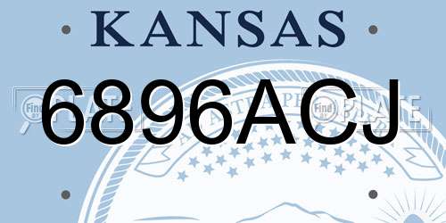 6896ACJ Kansas License Plate