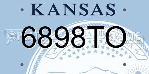 6898TO Kansas License Plate