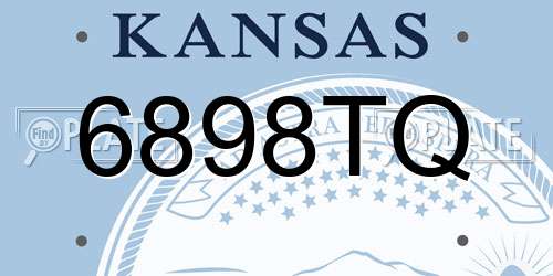 6898TQ Kansas License Plate