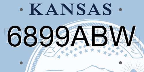 6899ABW Kansas License Plate