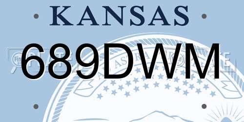 689DWM Kansas License Plate