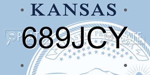 689JCY Kansas License Plate