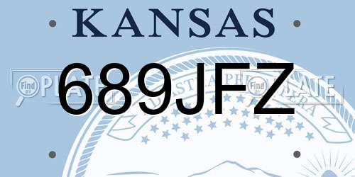 689JFZ Kansas License Plate