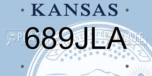 689JLA Kansas License Plate