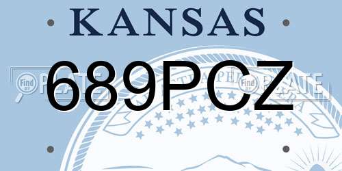 689PCZ Kansas License Plate