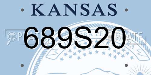 689S20 Kansas License Plate