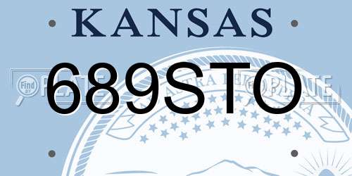 689STO Kansas License Plate