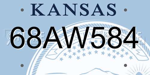 68AW584 Kansas License Plate