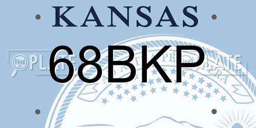 68BKP Kansas License Plate