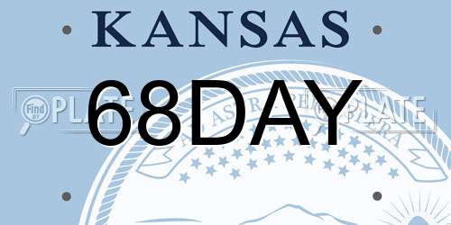 68DAY Kansas License Plate