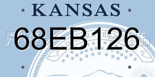 68EB126 Kansas License Plate