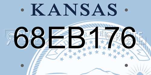68EB176 Kansas License Plate