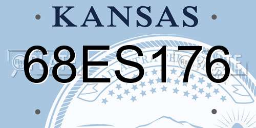 68ES176 Kansas License Plate