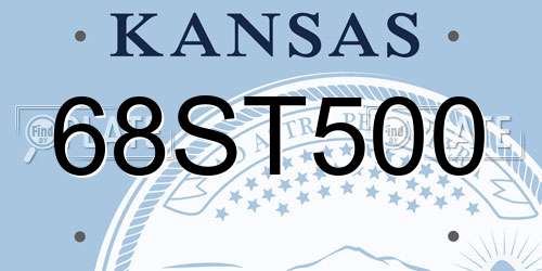 68ST500 Kansas License Plate