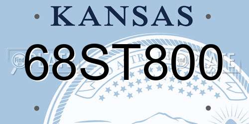 68ST800 Kansas License Plate